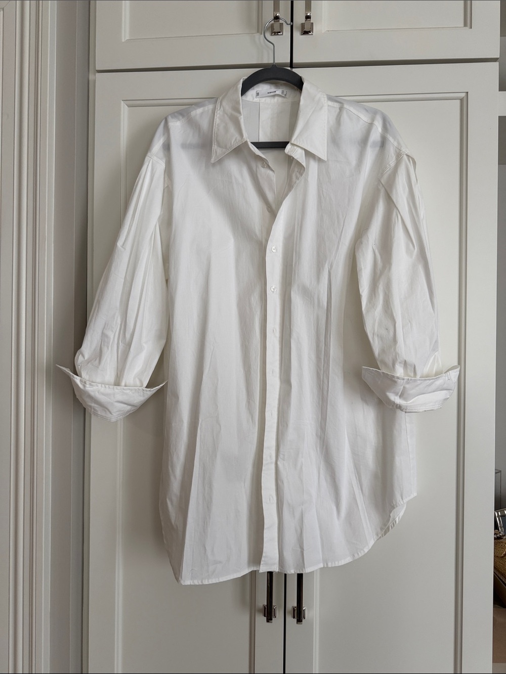 Mango super oversized White Button-Down Shirt